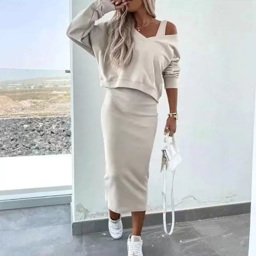 Edith 2-Piece Dress Set – Elegant & Comfortable Women’s Outfit