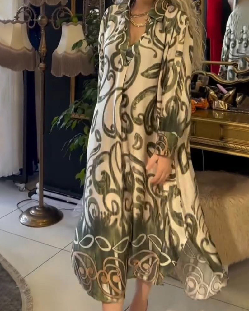 Effortless Elegance Printed Midi Dress