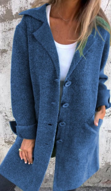 Baylea – Women's Long Wool Coat with Lapel