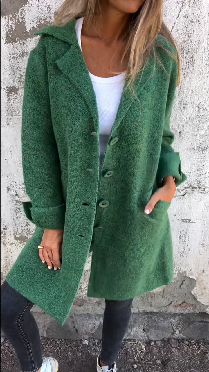 Baylea – Women's Long Wool Coat with Lapel