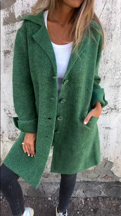Baylea – Women's Long Wool Coat with Lapel