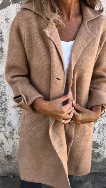 Baylea – Women's Long Wool Coat with Lapel
