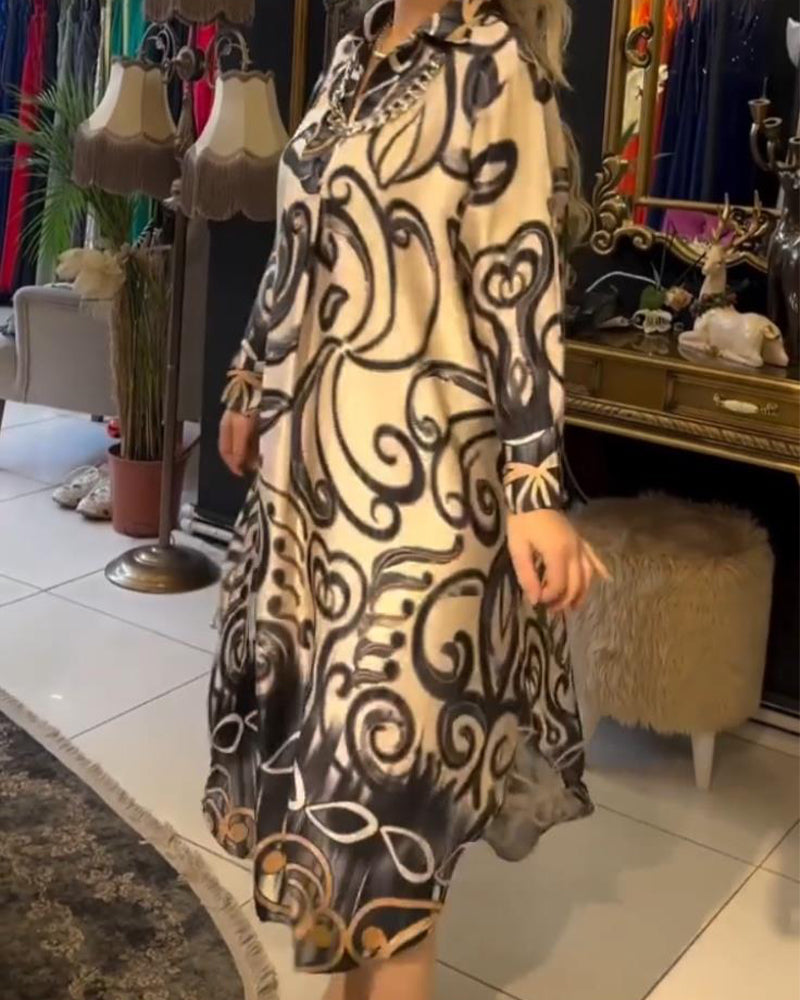 Effortless Elegance Printed Midi Dress