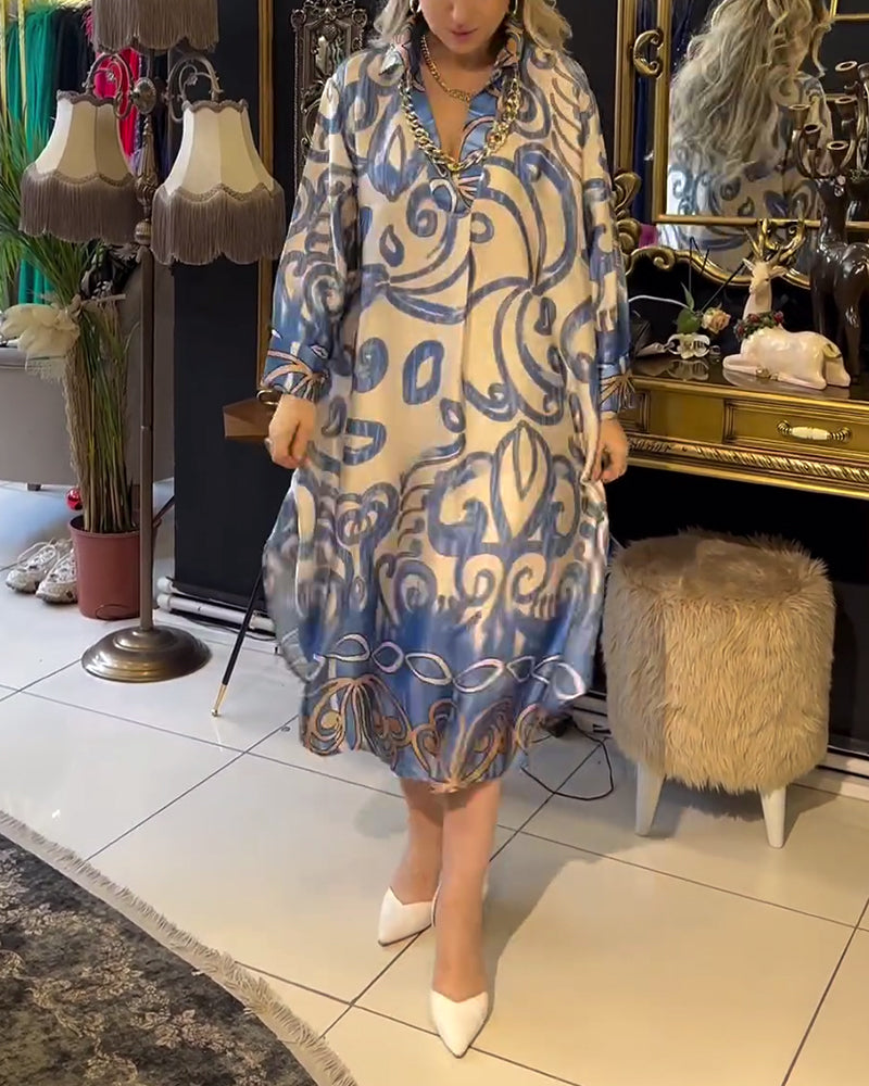 Effortless Elegance Printed Midi Dress