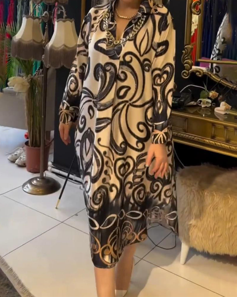 Effortless Elegance Printed Midi Dress