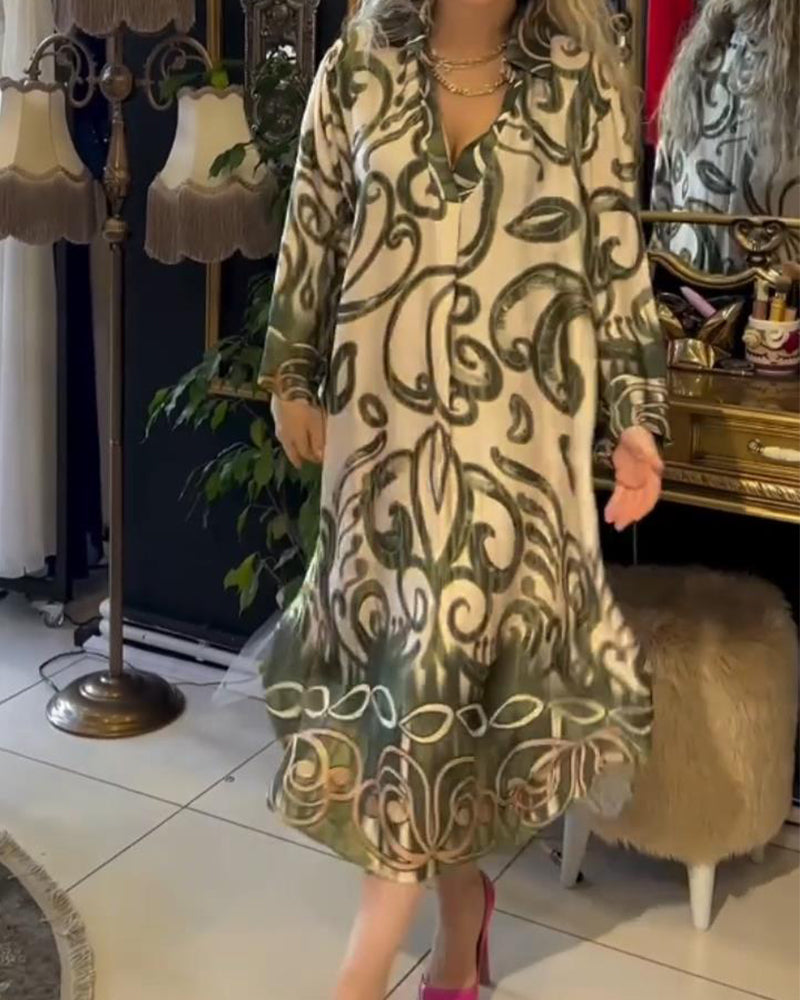 Effortless Elegance Printed Midi Dress