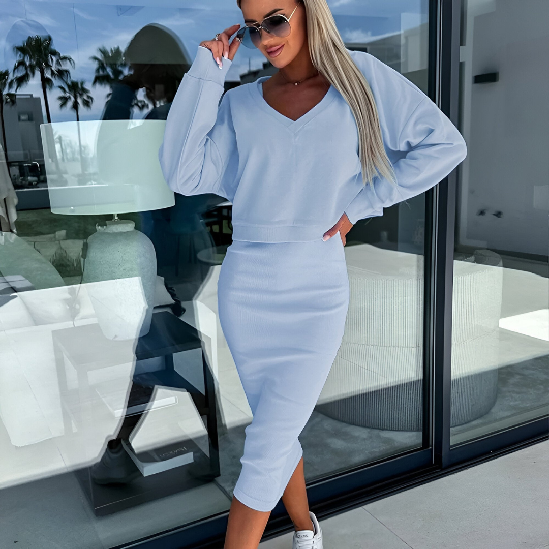 Edith 2-Piece Dress Set – Elegant & Comfortable Women’s Outfit