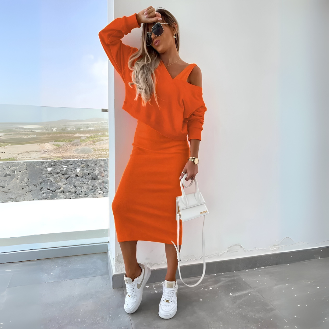 Edith 2-Piece Dress Set – Elegant & Comfortable Women’s Outfit