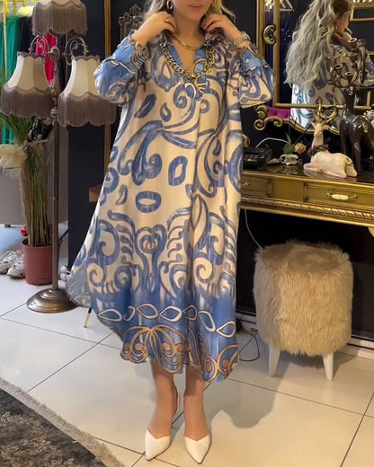 Effortless Elegance Printed Midi Dress