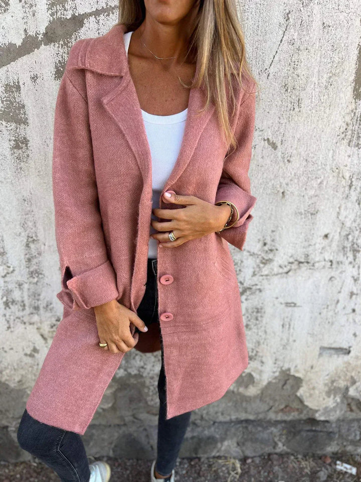 Baylea – Women's Long Wool Coat with Lapel