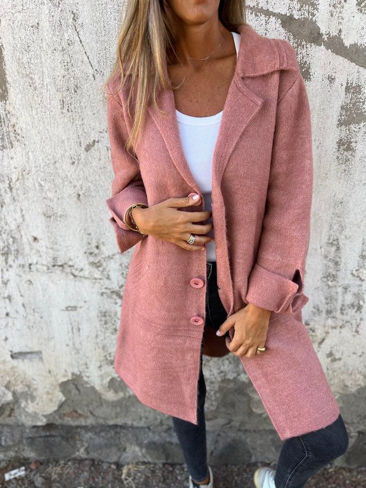 Baylea – Women's Long Wool Coat with Lapel